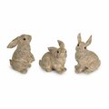 Made4Mansions DS 5.5 & 7 in. Stone Powder & Resin Rabbit - Set of 3 MA2615753